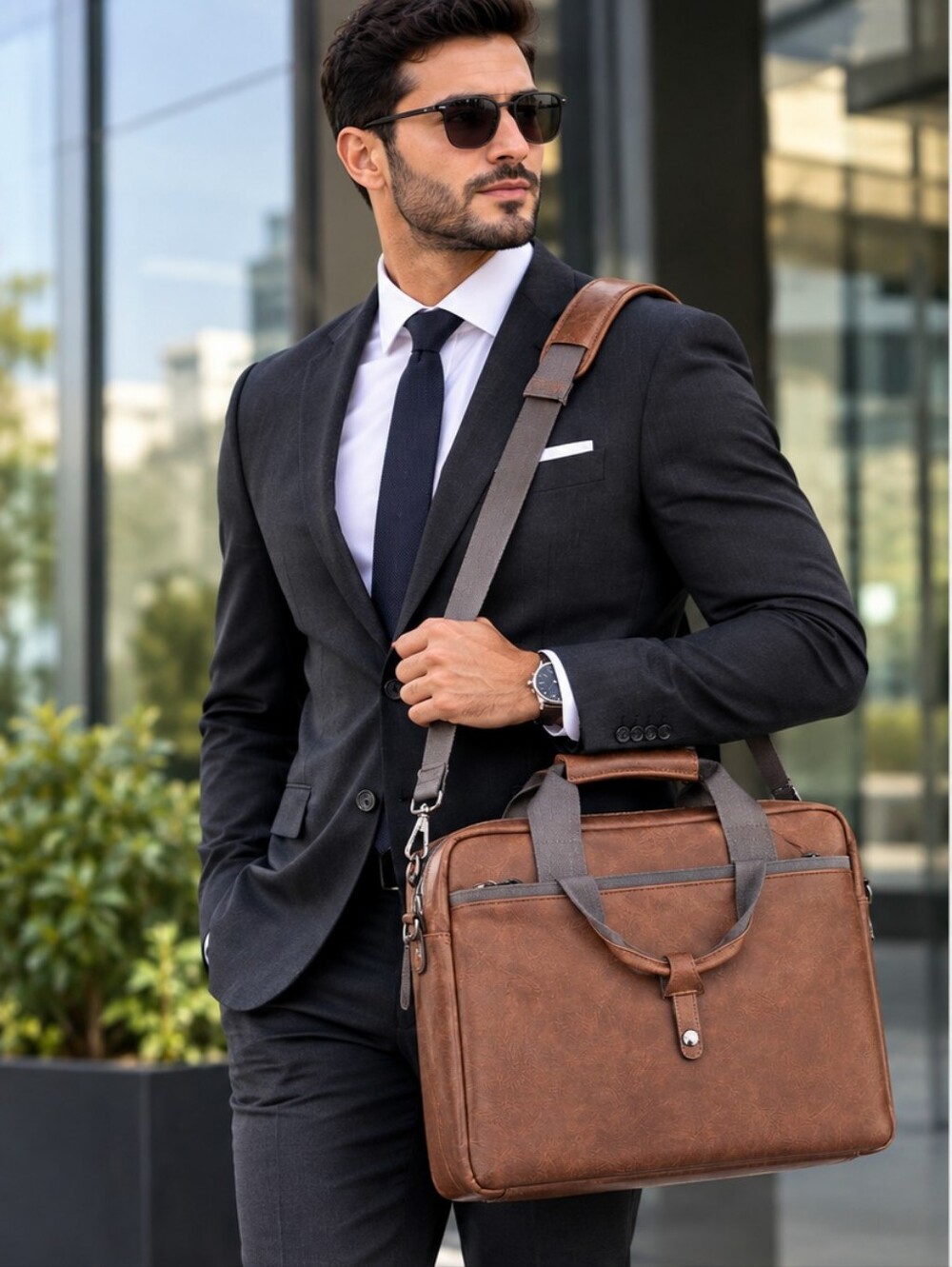 Brown Laptop Bugatti / Messenger Bag